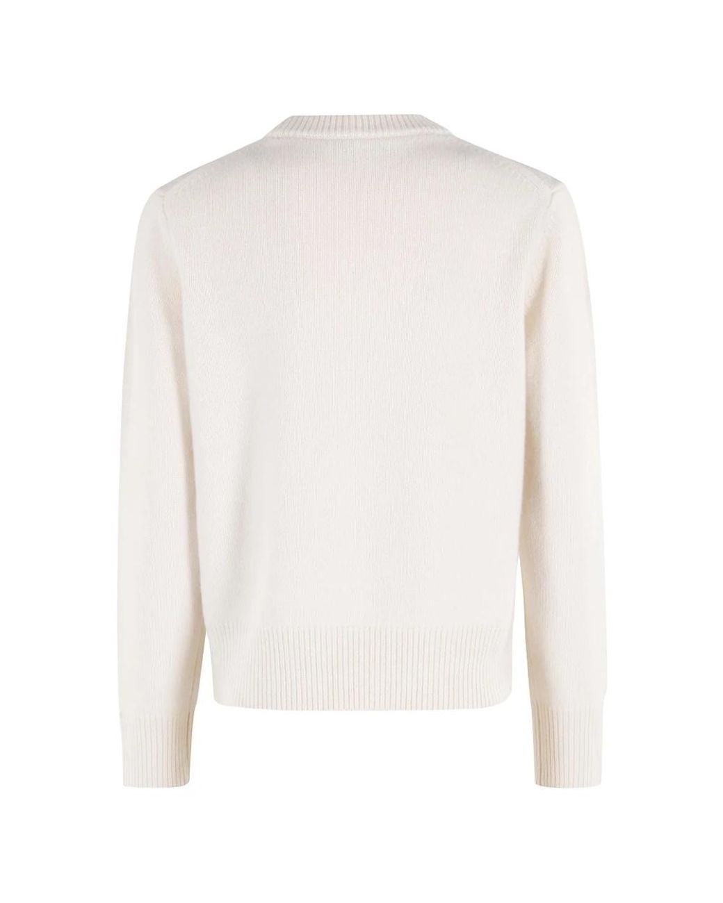 Maison Kitsuné White Round-Neck Knitwear