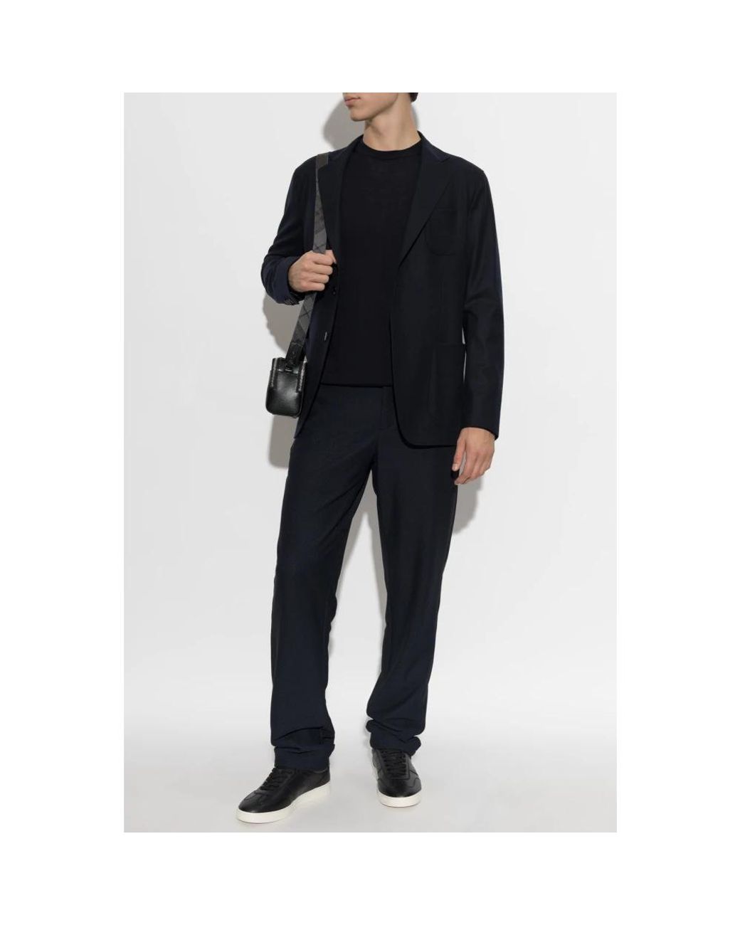 Giorgio Armani Black Round-Neck Knitwear for men