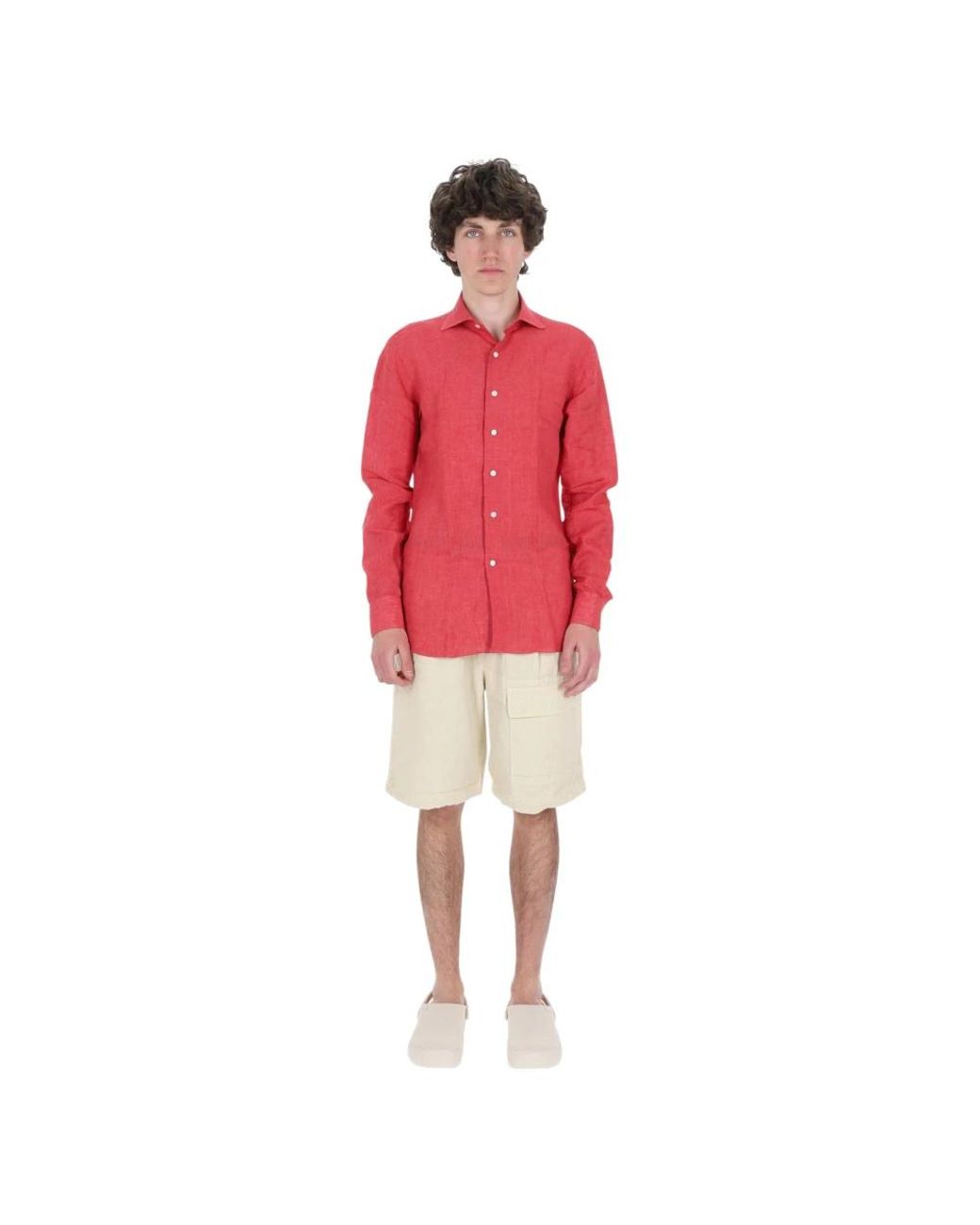 Borriello Red Casual Shirts for men