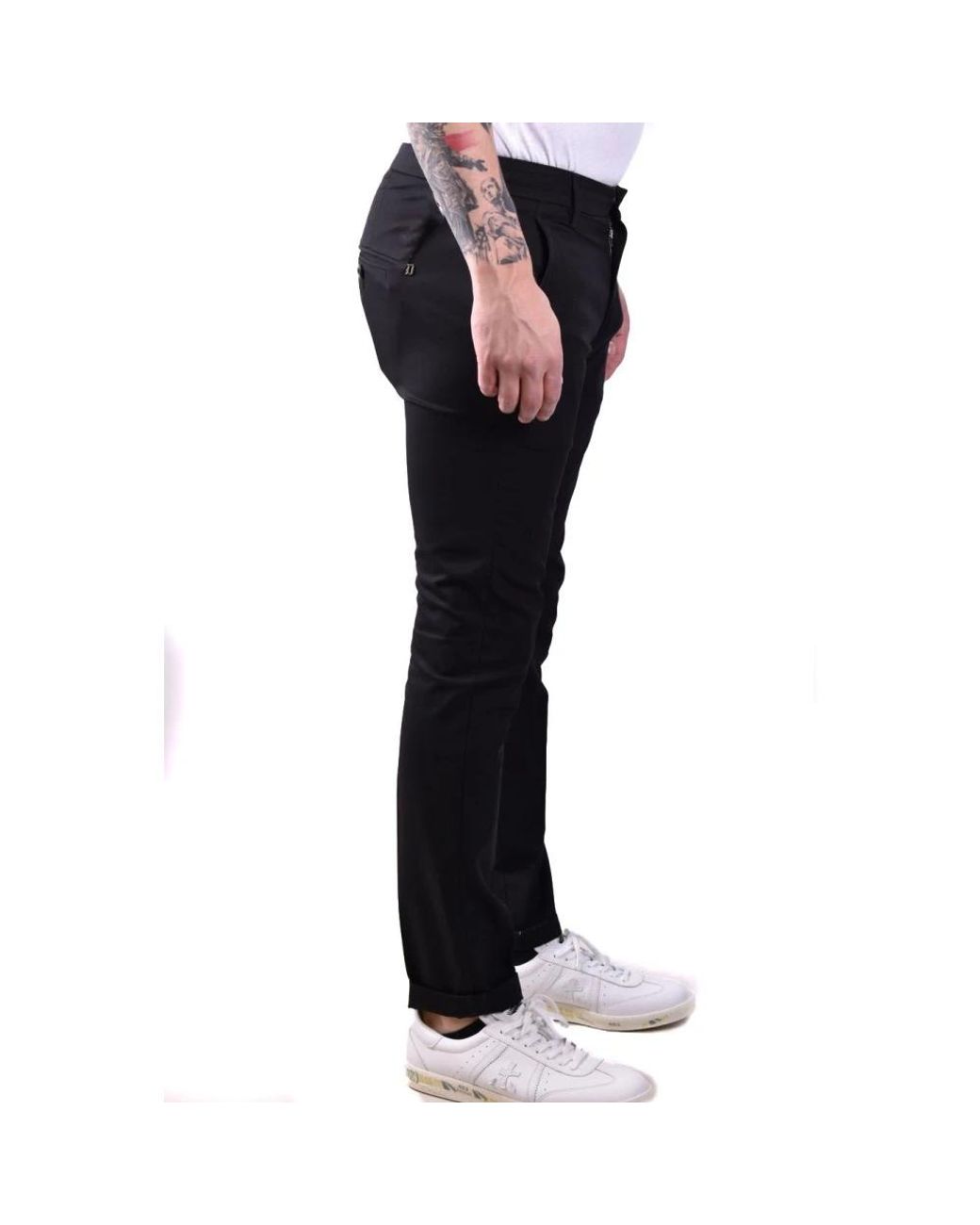 Dondup Black Slim-Fit Trousers for men