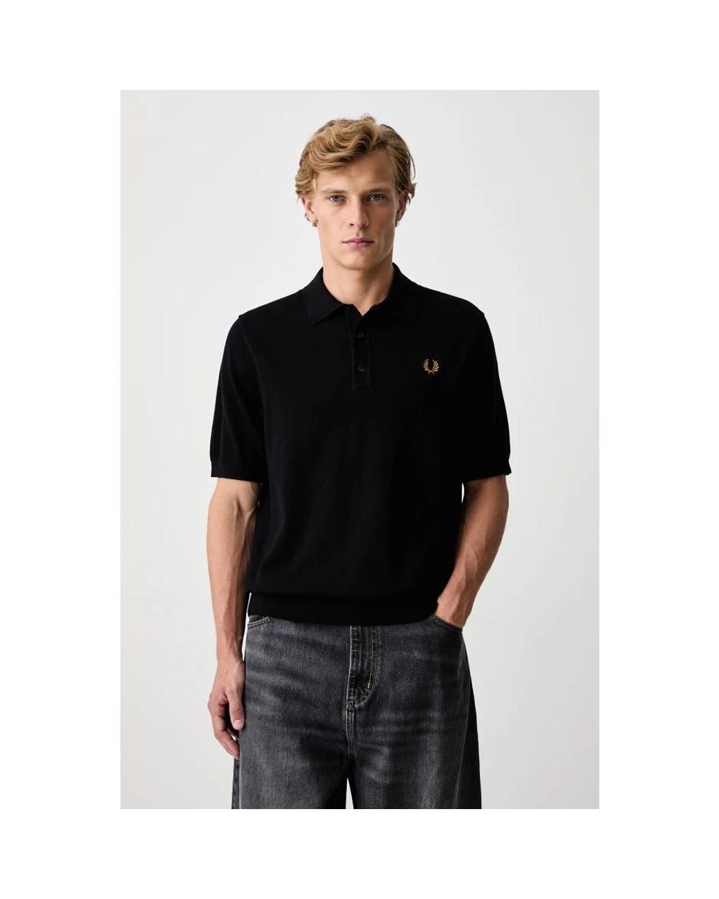 Polo Shirts Fred Perry de hombre de color Black