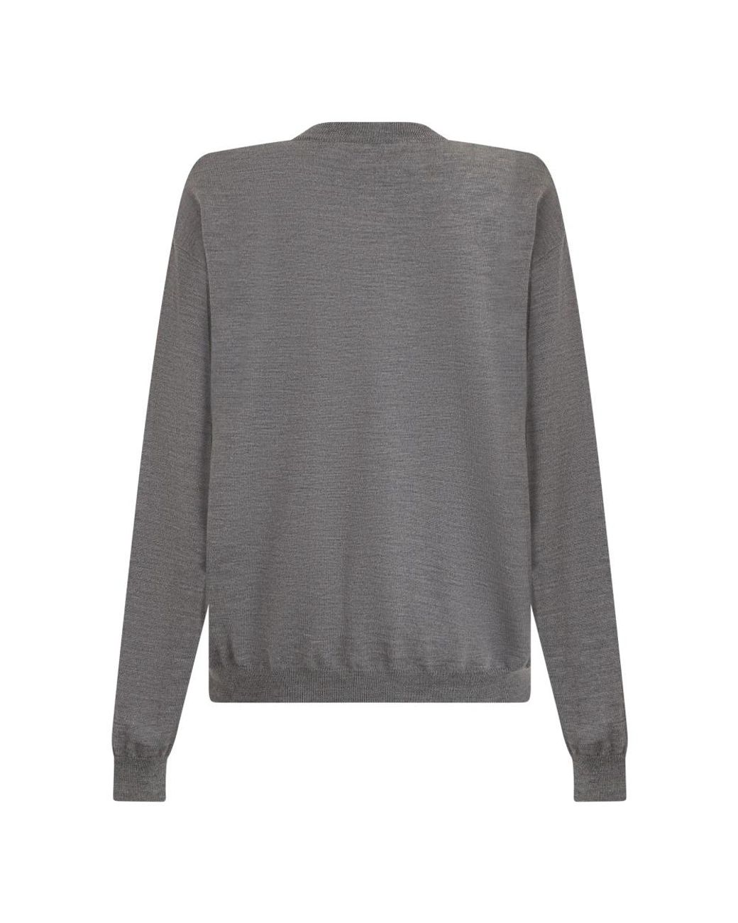 Moschino Gray Round-Neck Knitwear