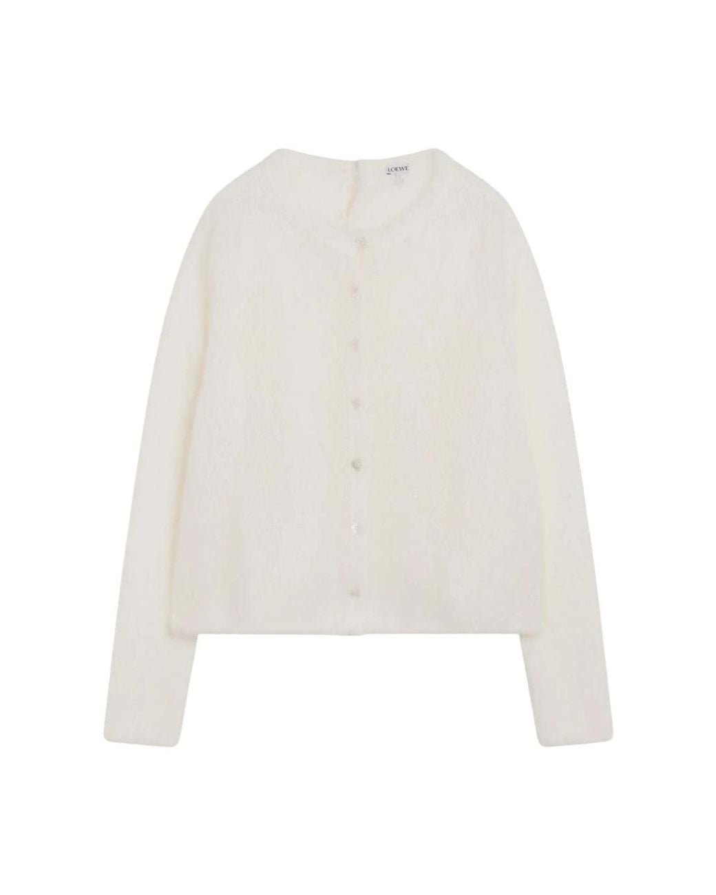 Loewe Truien & Vesten ,Wit ,Mohair Blend Cardigan in het White