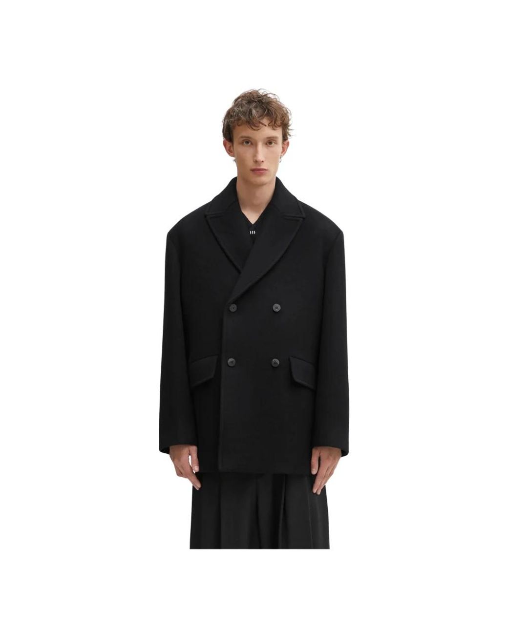 Adererror Wool Coat in het Black voor heren