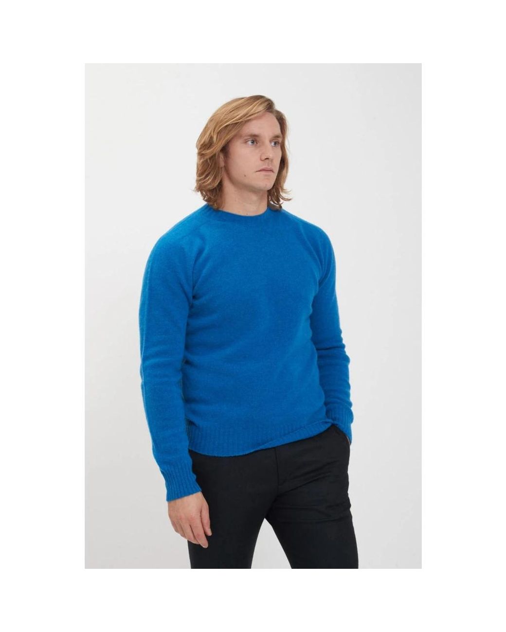 Altea Blue Round-Neck Knitwear for men