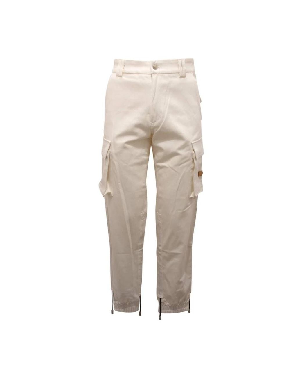 Gcds Broeken ,Wit ,Denim Cargo Denim Broek Made in het Natural voor heren