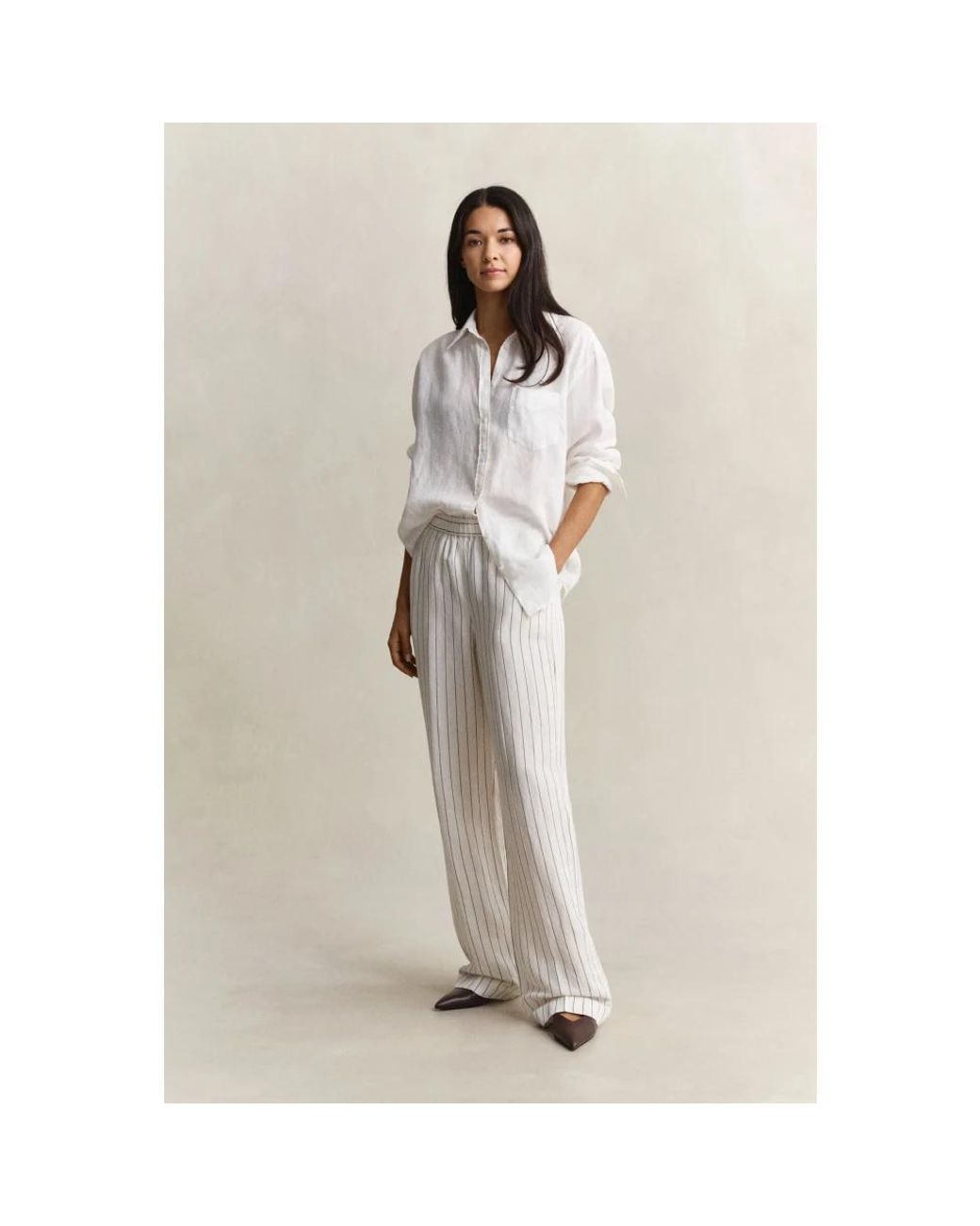 Gant White Wide Trousers