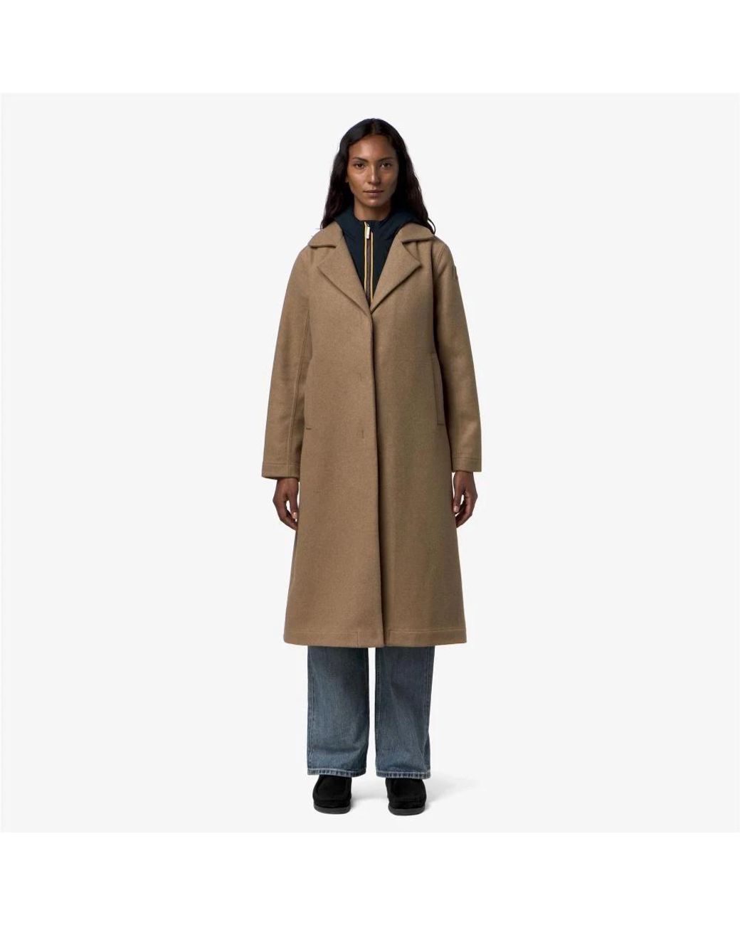 Single-Breasted Coats K-Way de color Natural