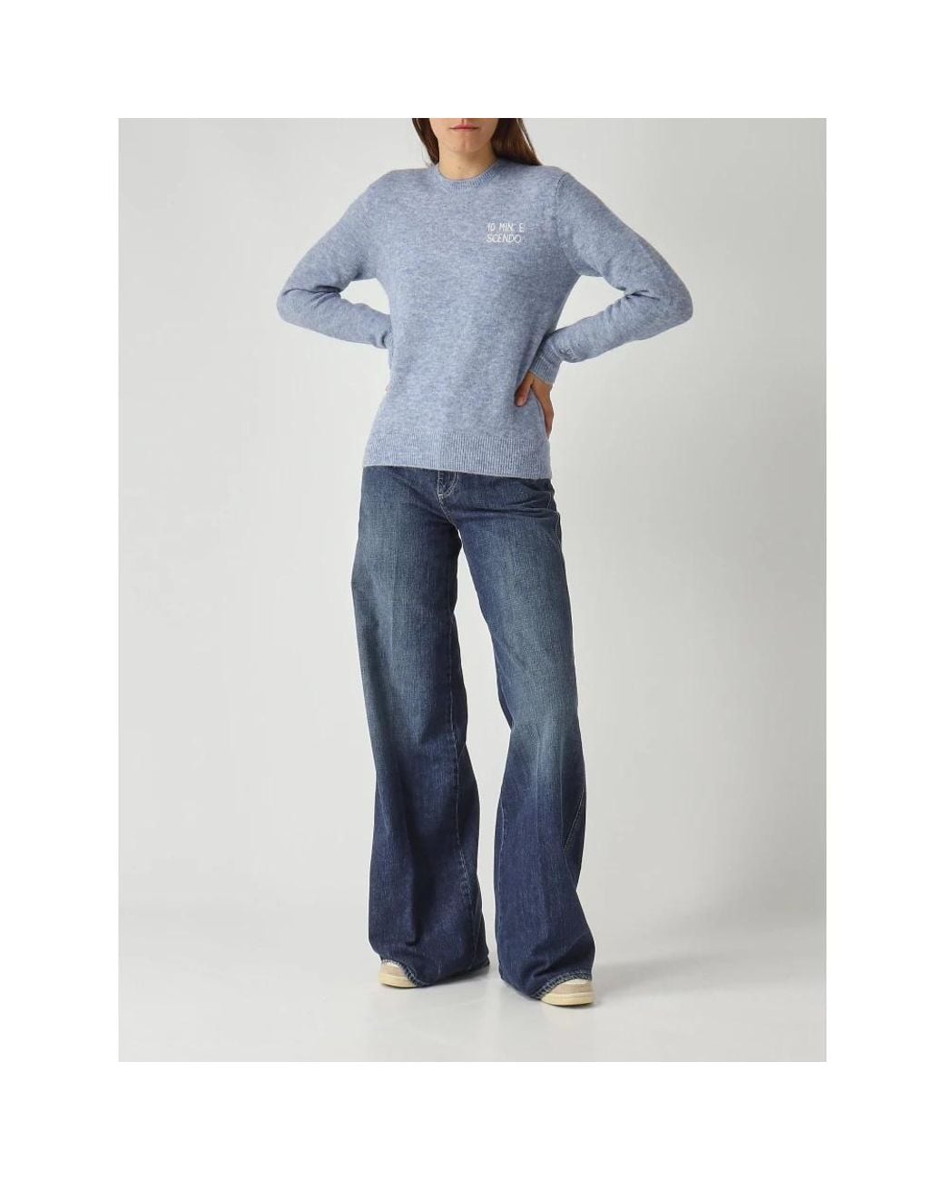 Mc2 Saint Barth Blue Round-Neck Knitwear