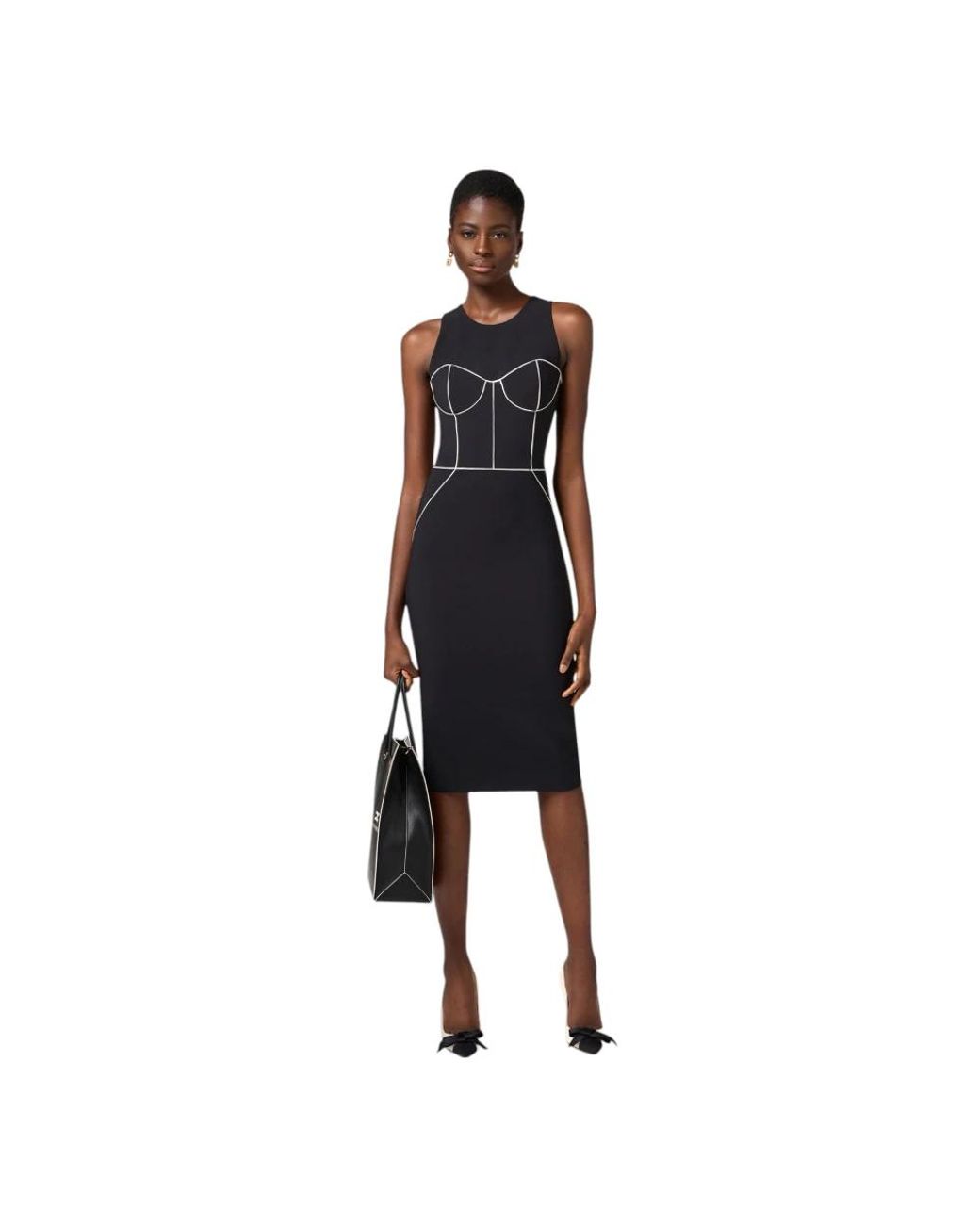 Elisabetta Franchi Black Midi Dresses