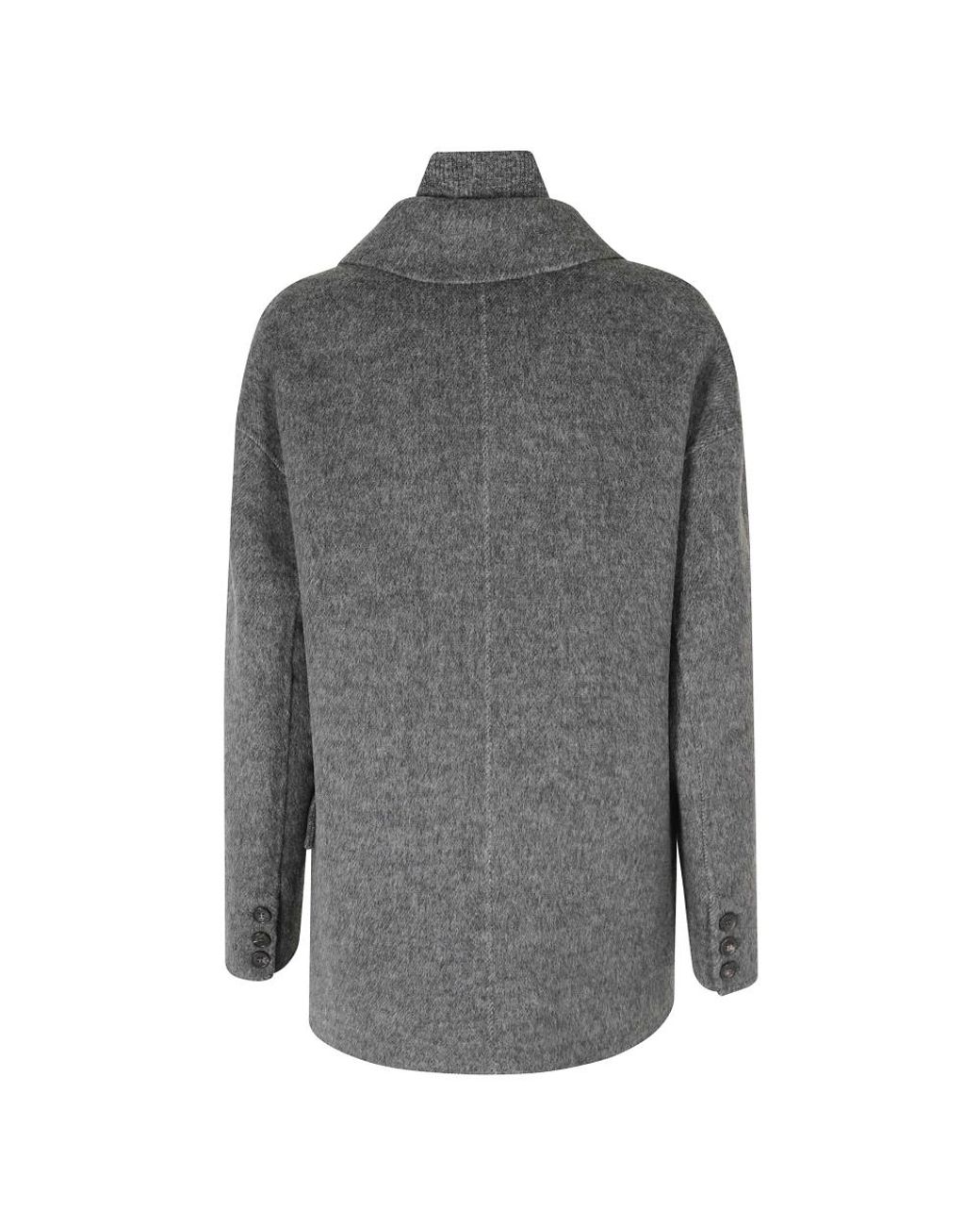 Ermanno Scervino Gray Double-Breasted Coats