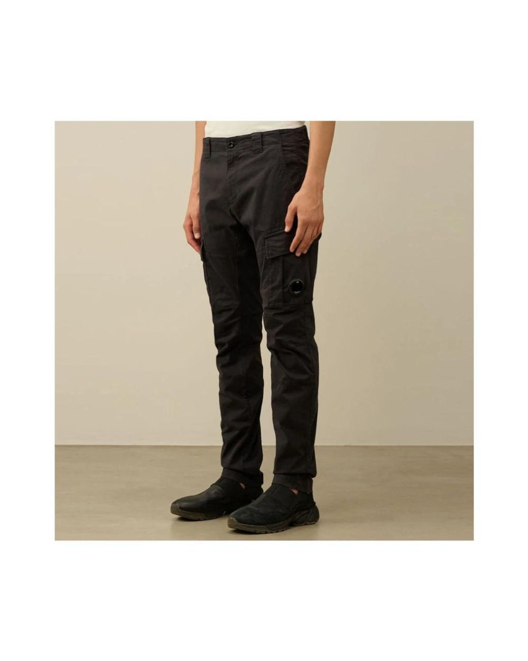 C P Company Black Slim-Fit Trousers for men