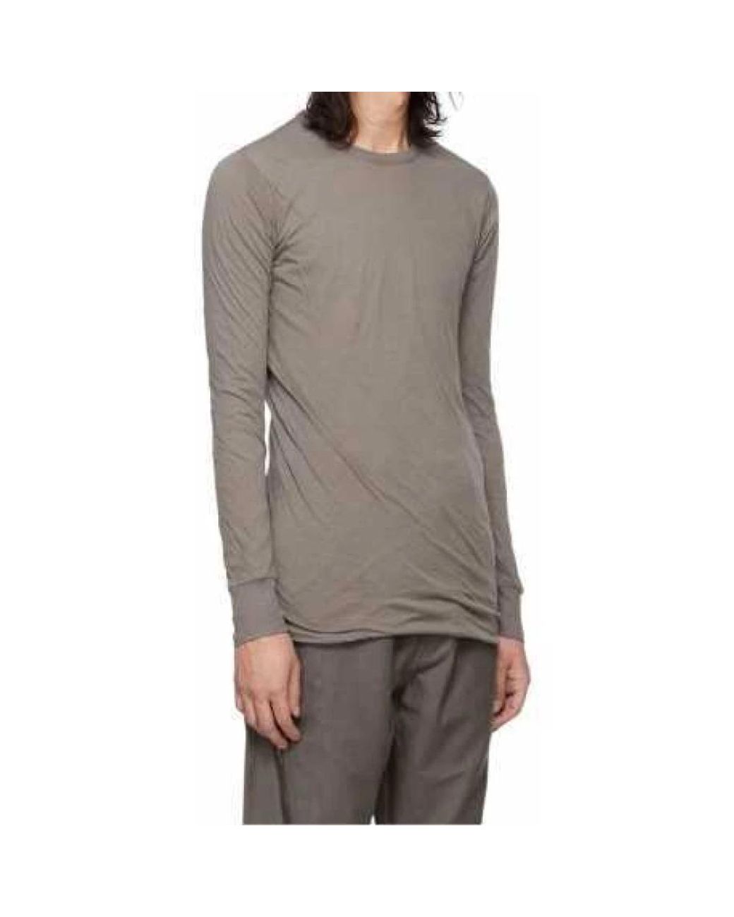 Rick Owens Tops ,Grijs ,Katoen Double Long-Sleeve T-Shirt in het Gray voor heren