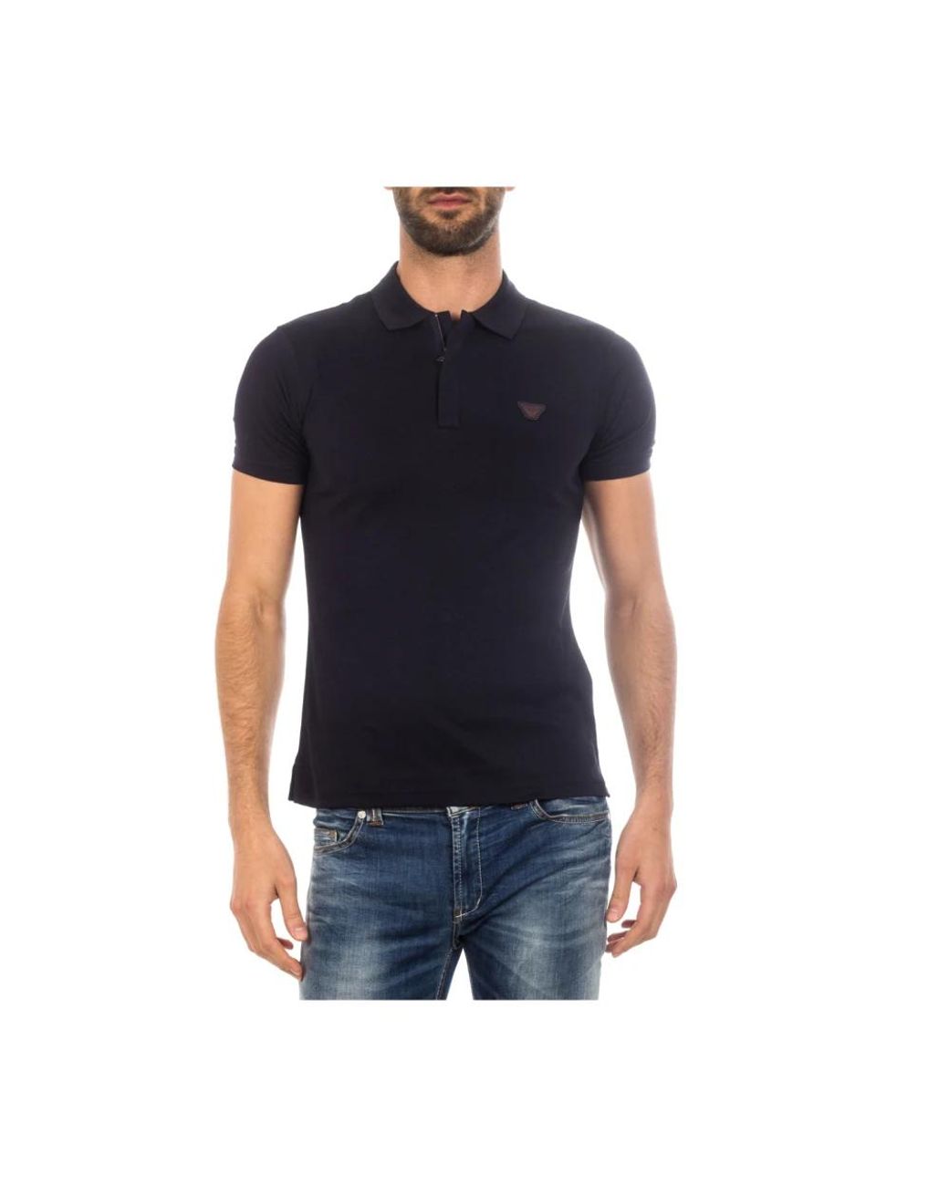 Armani Jeans Black Polo Shirts for men