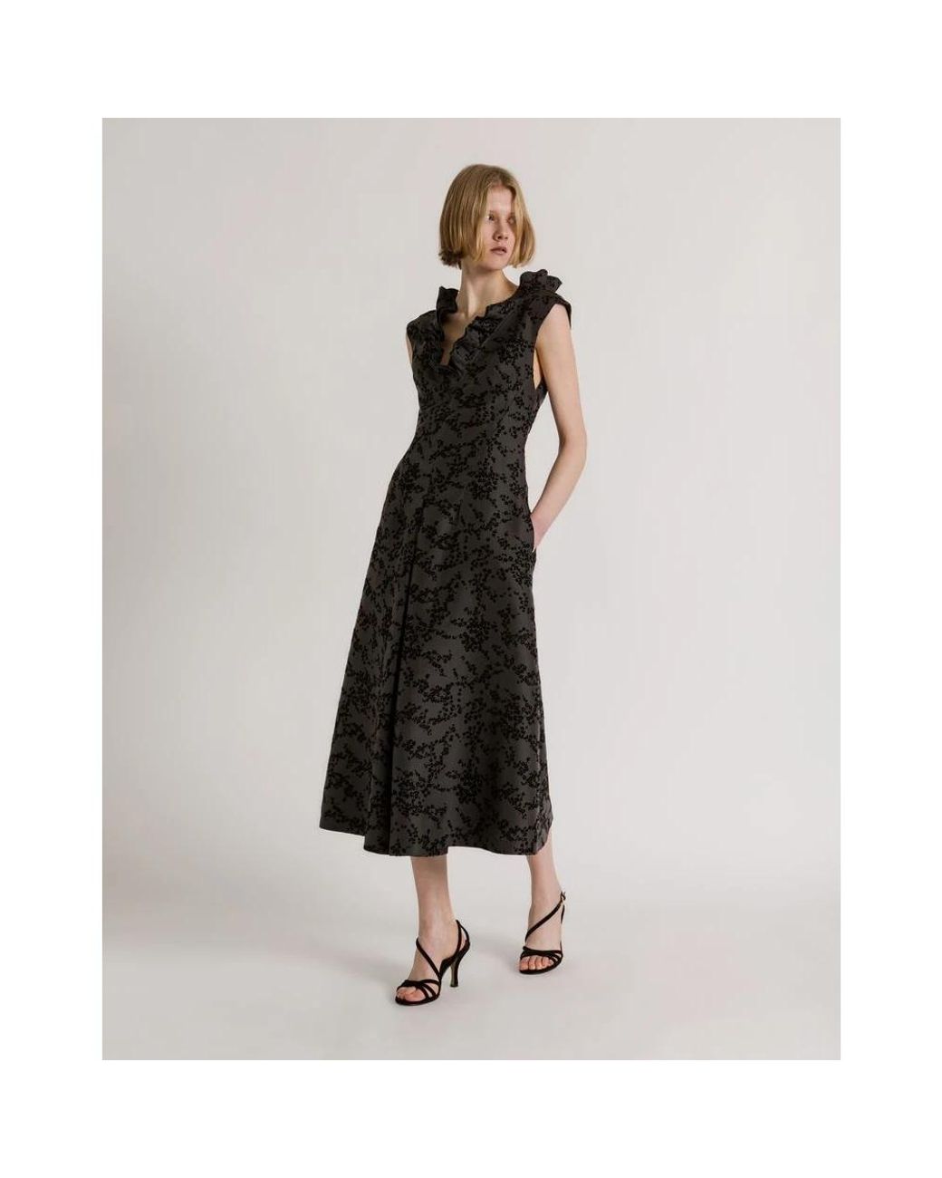Alberta Ferretti Black Midi Dresses