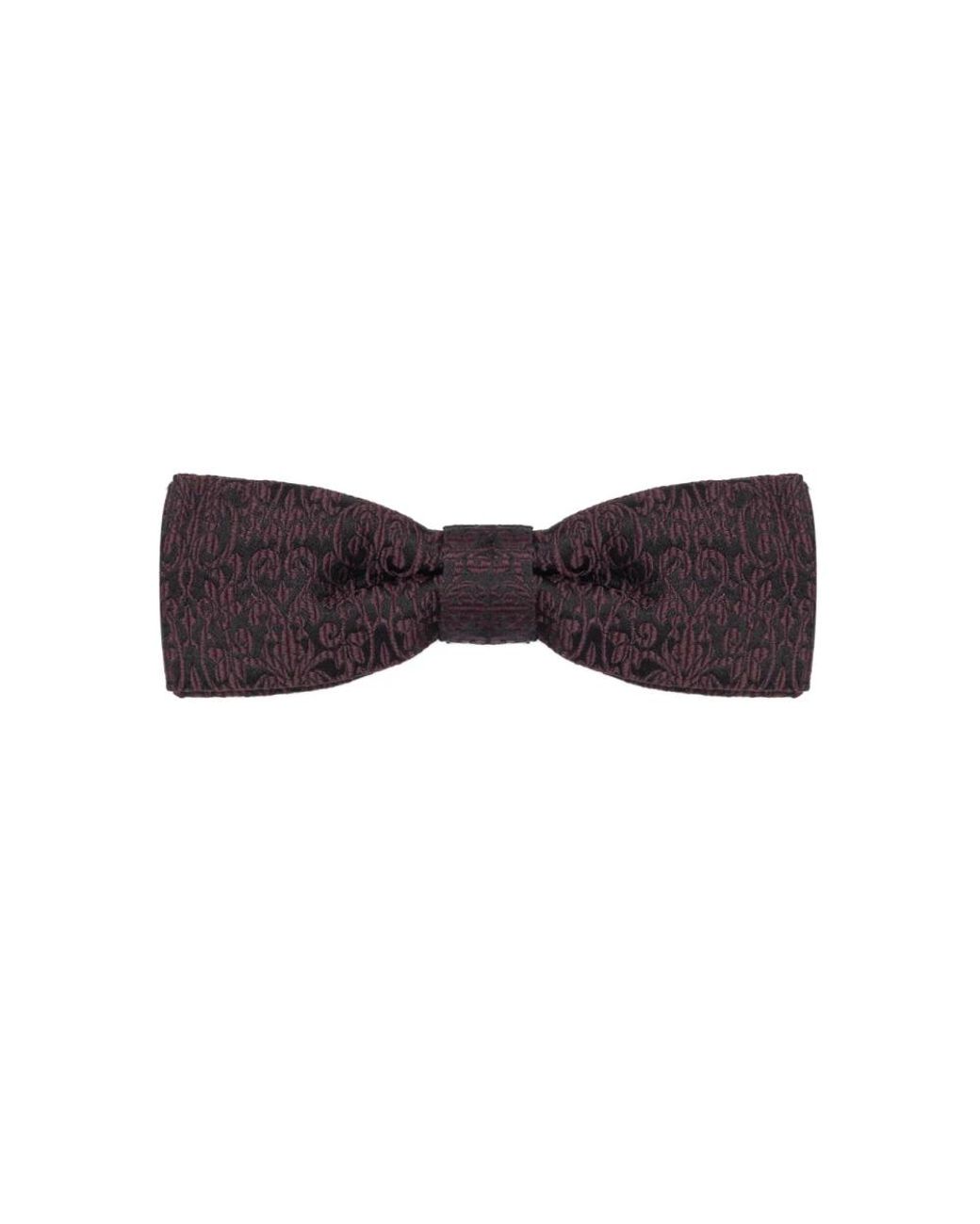 Dolce & Gabbana Purple Burgundy Damask Bow Tie for men