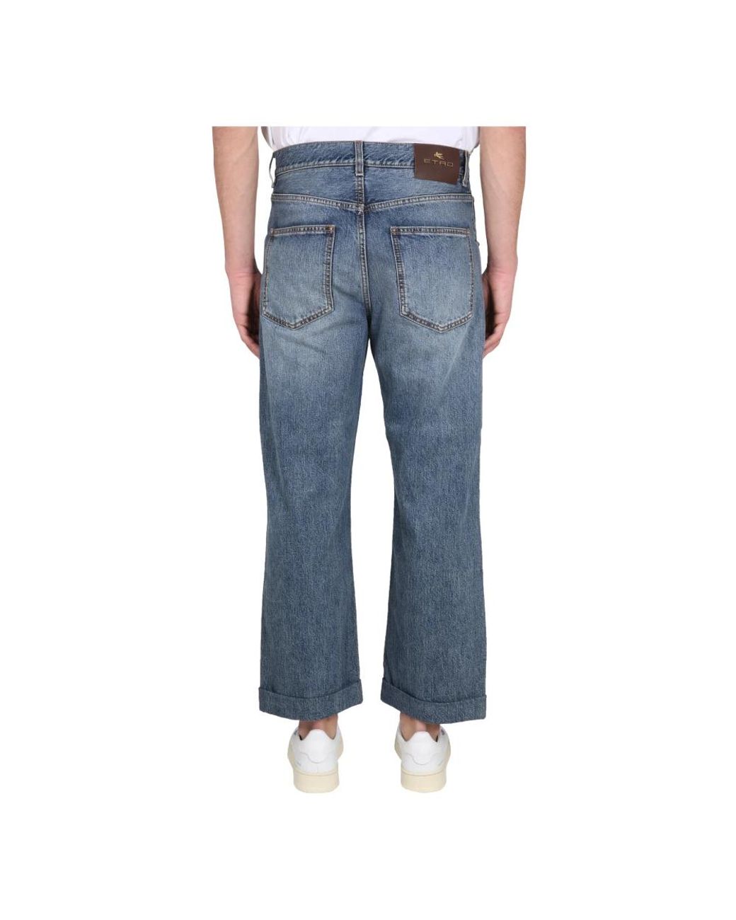 Etro Blue Cropped Jeans for men