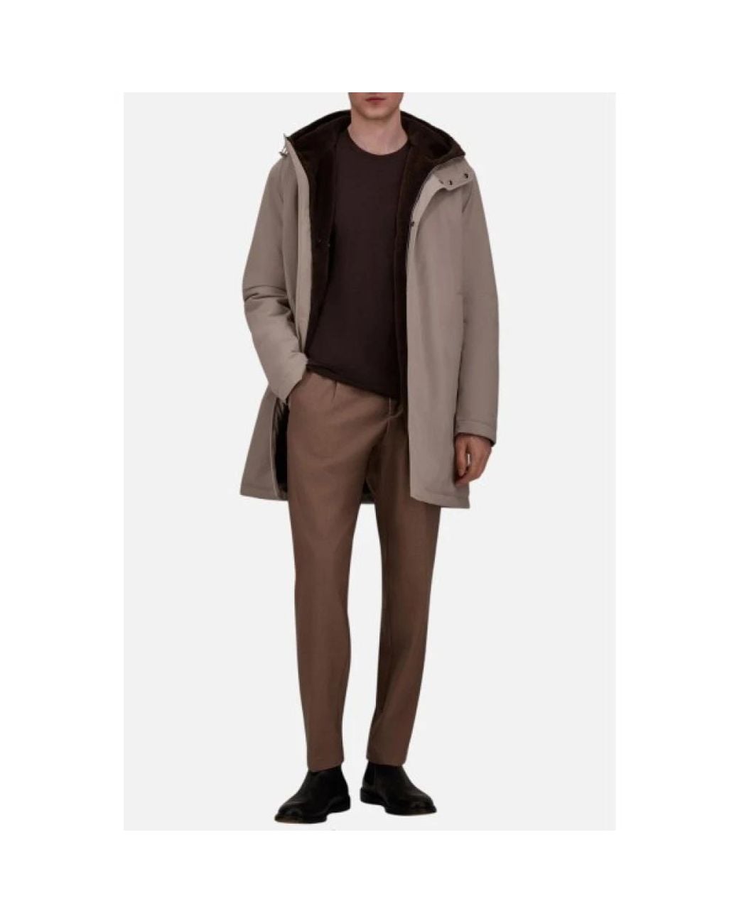 Single-Breasted Coats Herno de hombre de color Brown