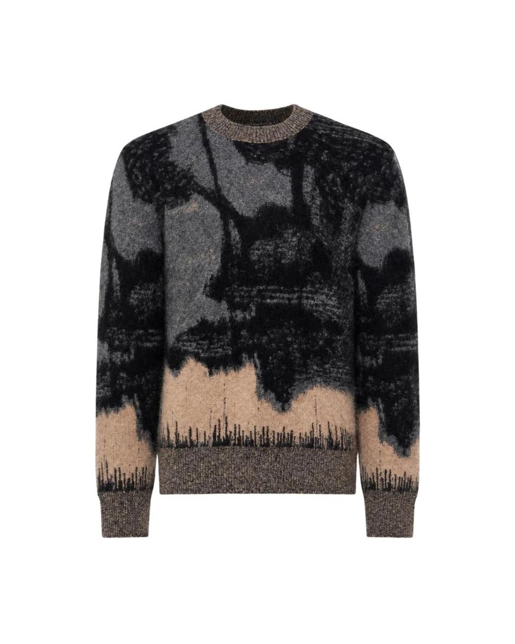 Laneus Black Round-Neck Knitwear for men