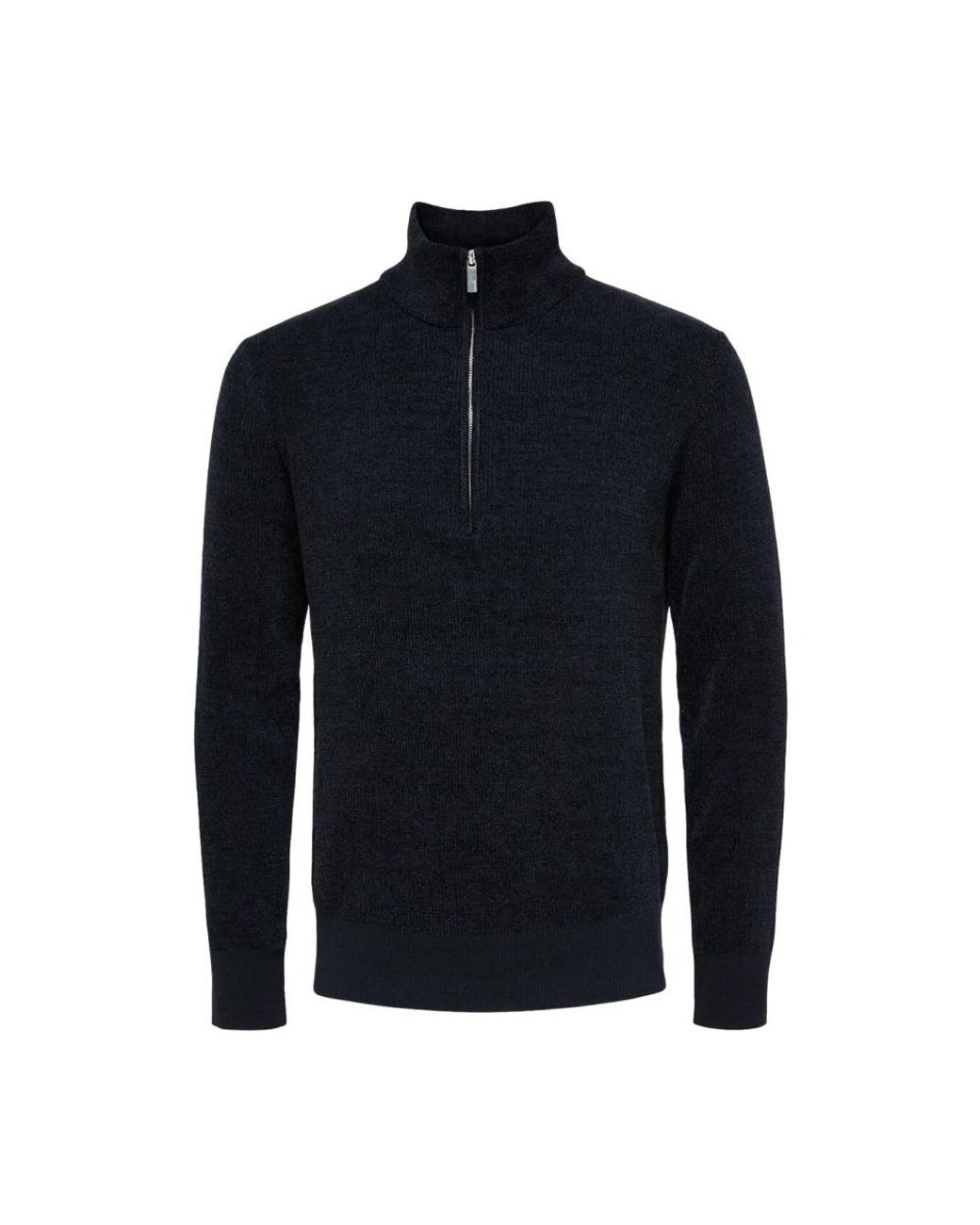 SELECTED Truien & Vesten ,Blauw ,Rodney High Neck Half Zip Pullover in het Blue voor heren