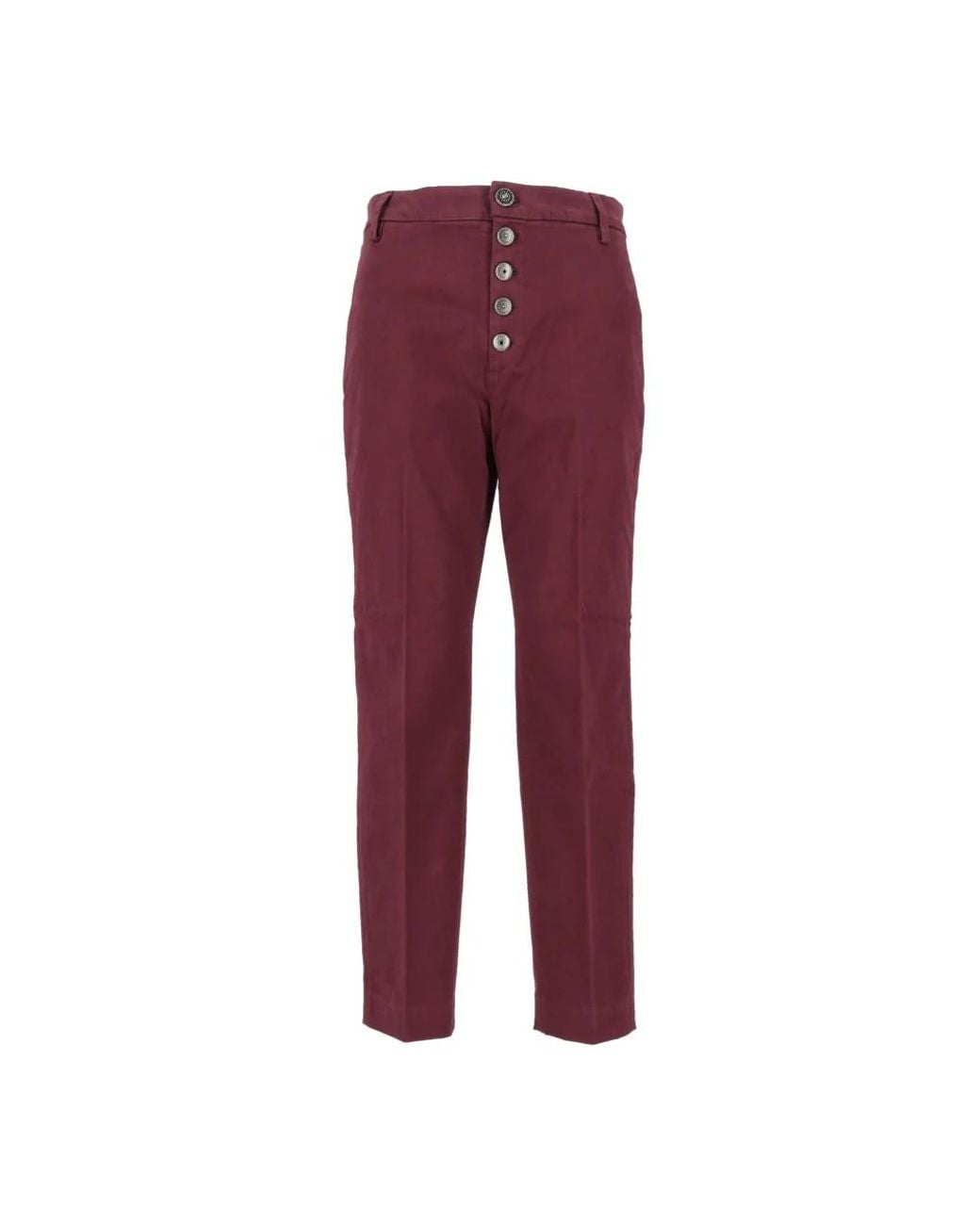 Dondup Red Straight Trousers