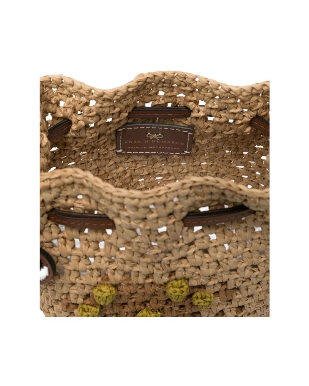 Anya Hindmarch Natural Pecan Eye Detail Drawstring Bag
