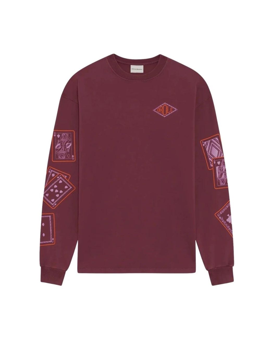 Drole de Monsieur Purple Long Sleeve T-Shirts for men