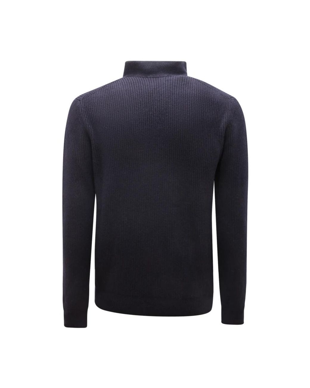 Alpha Studio Woll Mid-Zip Pullover in Blue für Herren