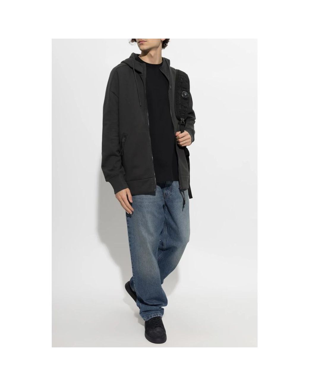 C P Company Black Zip-Throughs for men