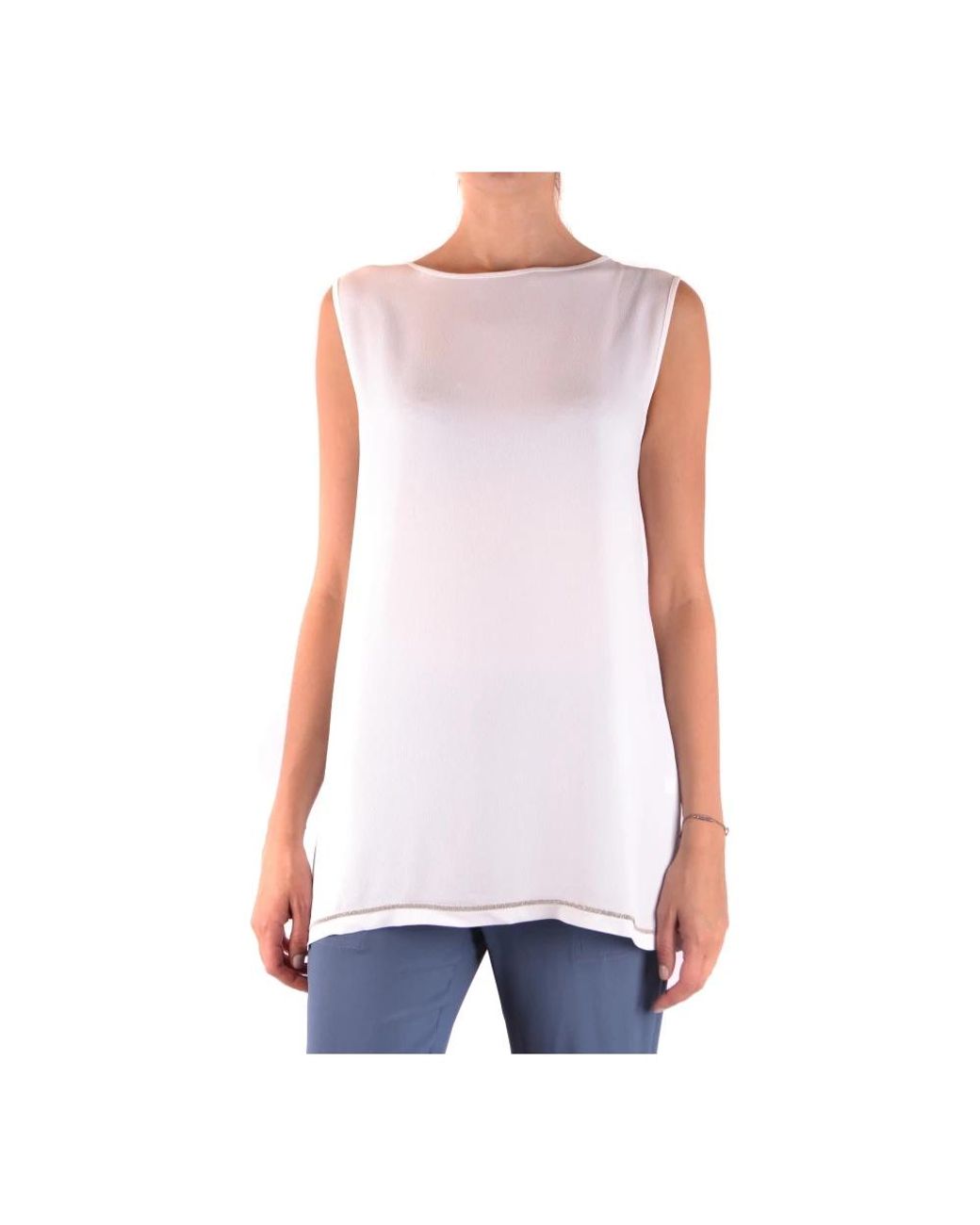 Fabiana Filippi White Sleeveless Tops