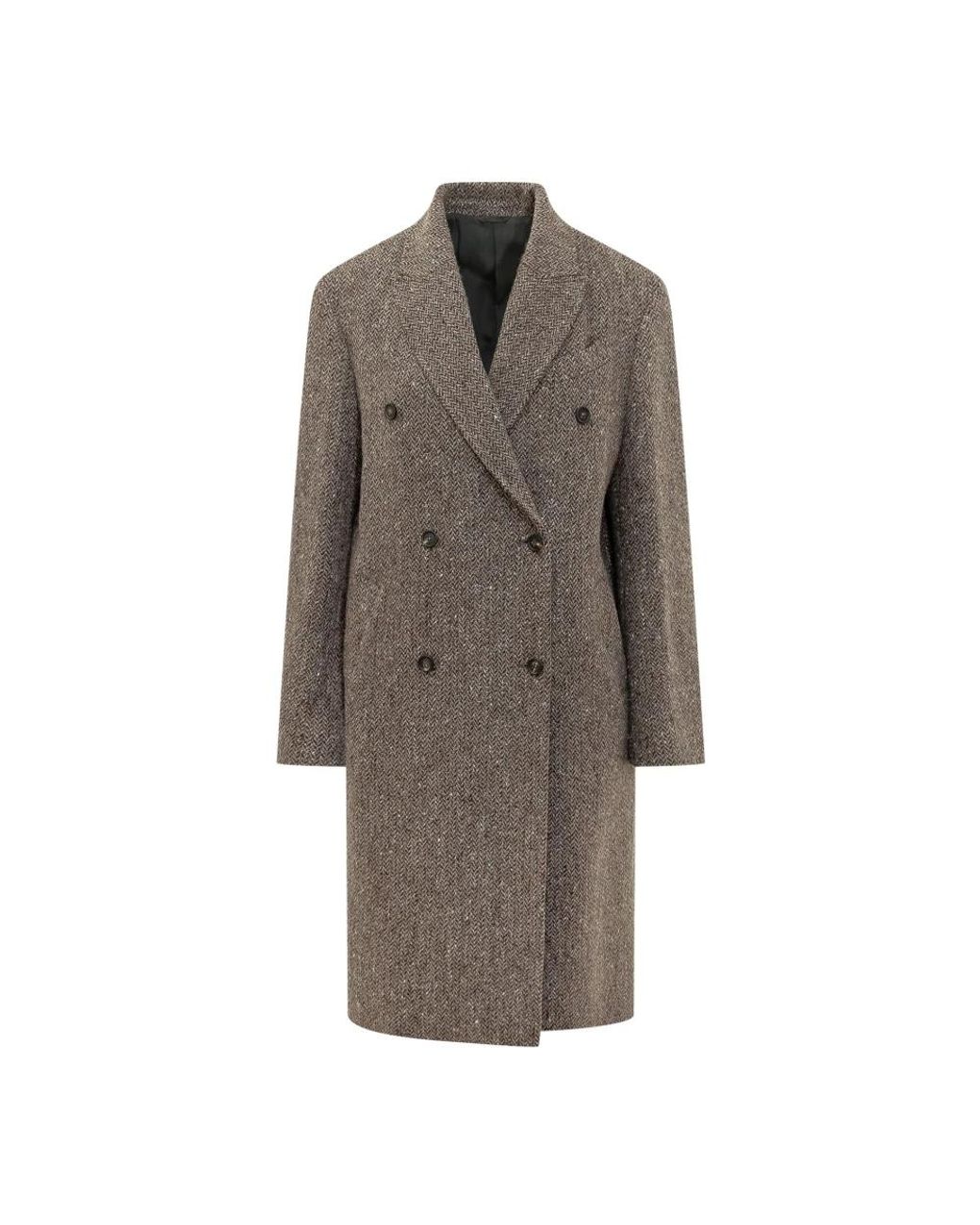 Brunello Cucinelli Brown Double-Breasted Coats