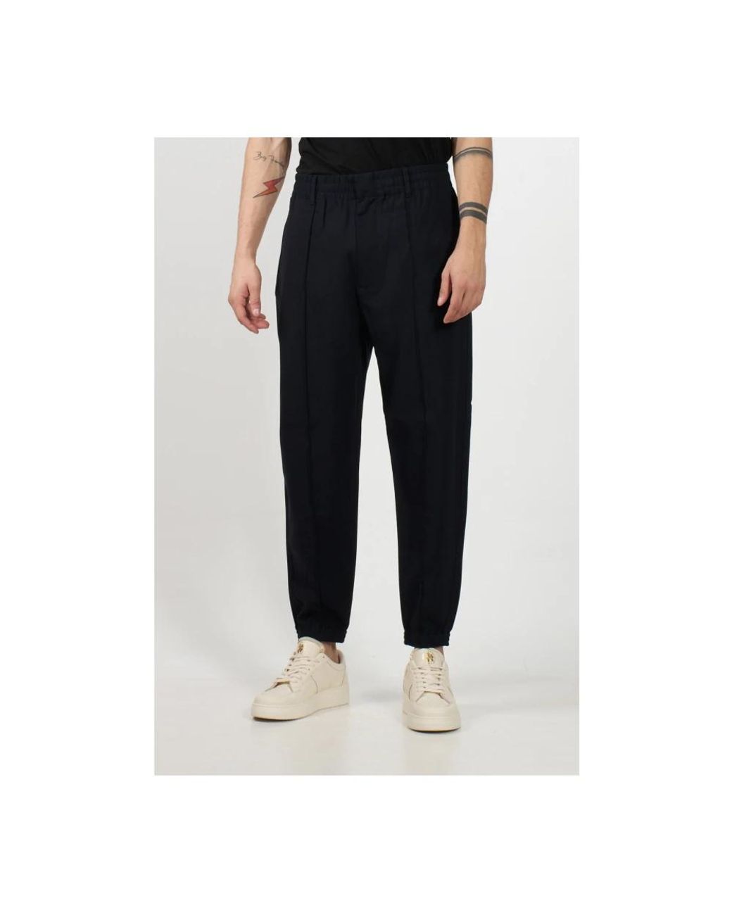 Emporio Armani Black Slim-Fit Trousers for men