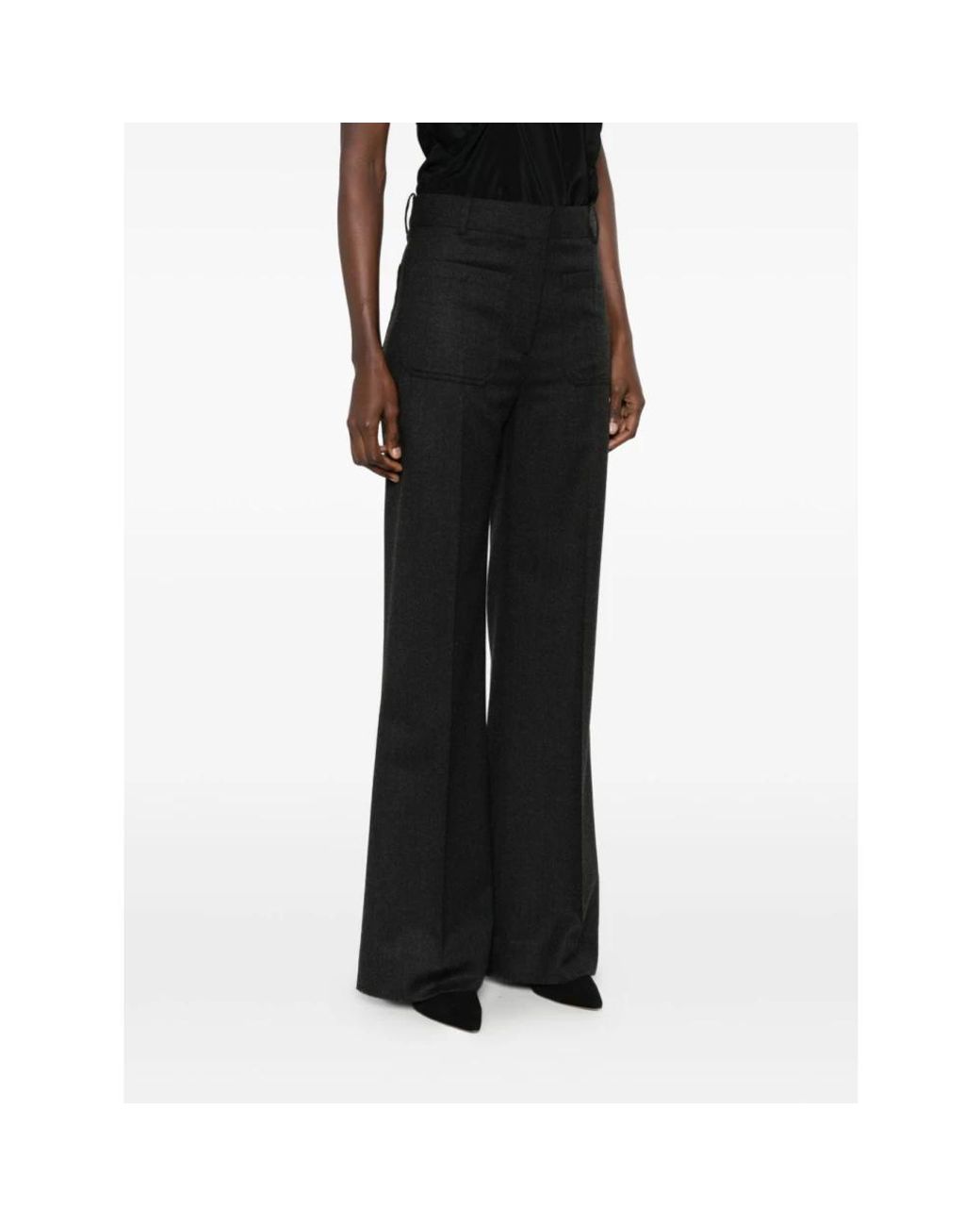 Victoria Beckham Black Wide Trousers