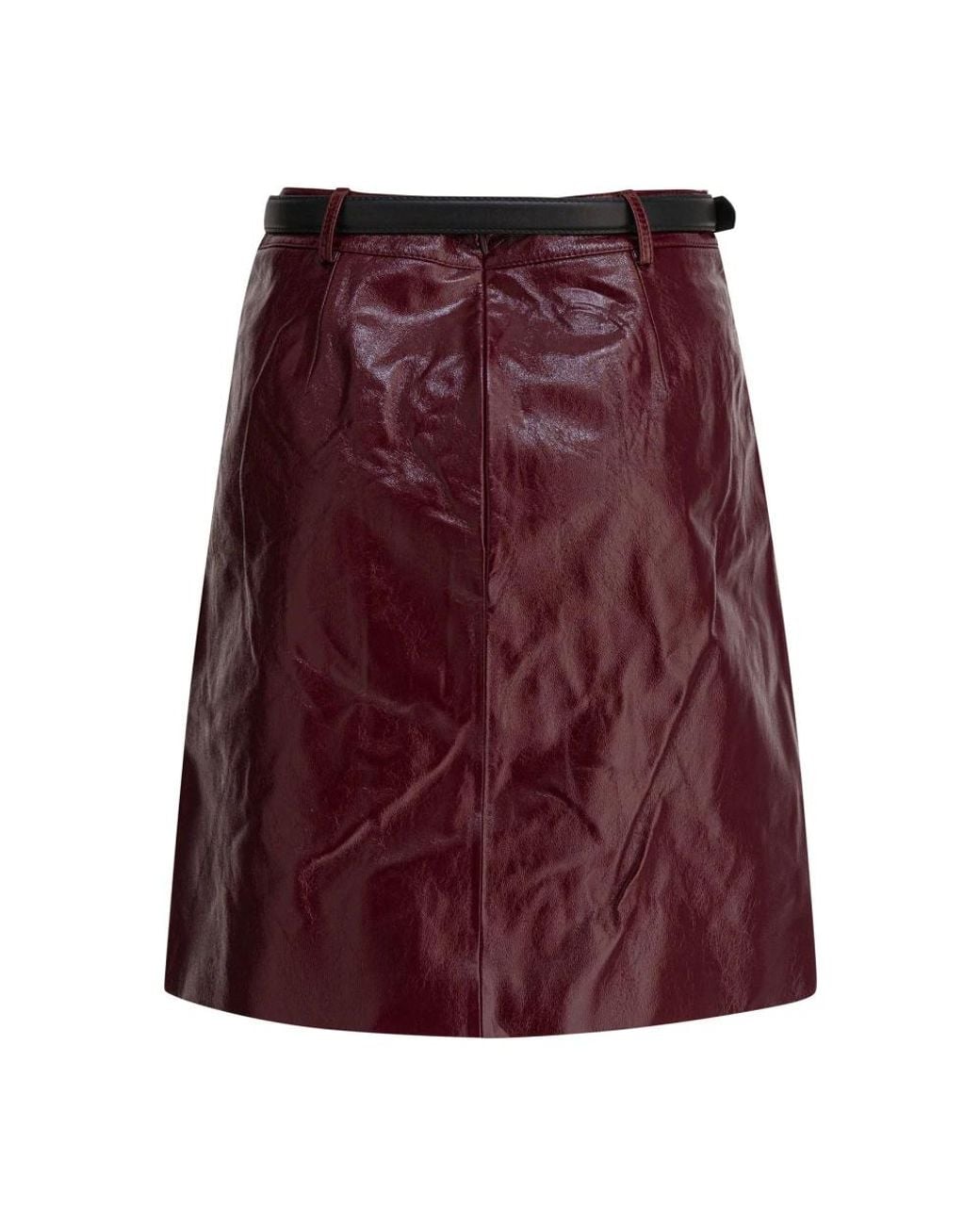 Self-Portrait Purple Leather Skirts