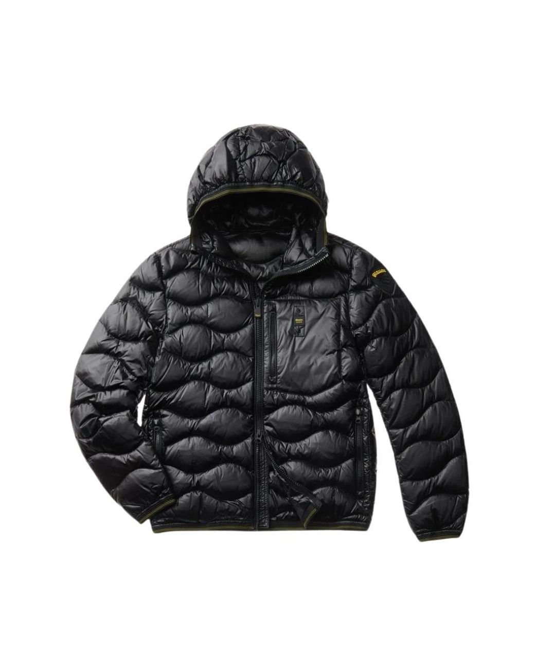 Blauer Jassen ,Zwart ,Zwarte Lichtgewicht Donsjas Met Capuchon in het Black voor heren