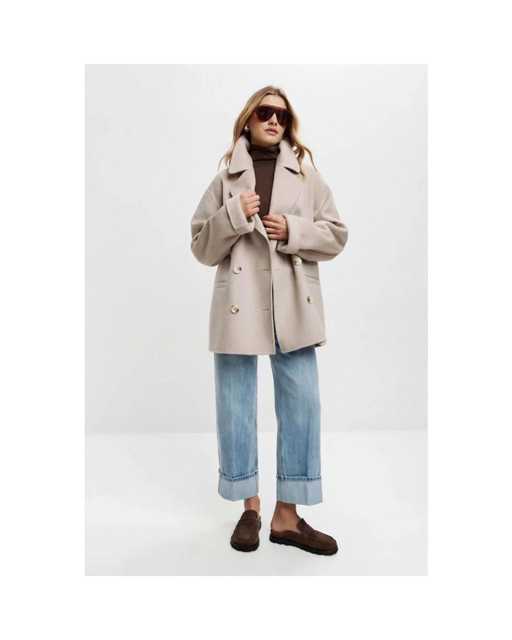 CESARE GASPARI Natural Cashmere Tailored Coat