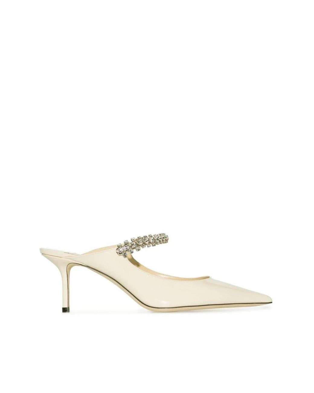 Jimmy Choo White Heeled Mules