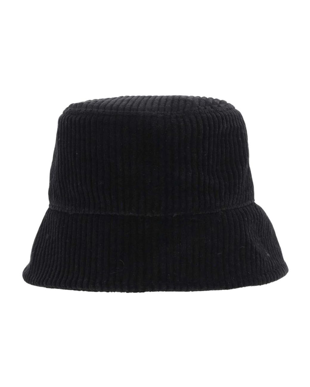 Jil Sander Accessoires ,Zwart ,Katoen Katoenen Fluweel Geribbelde Rand Hoed in het Black