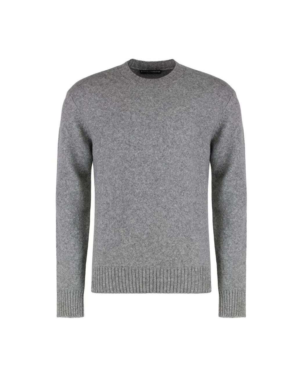 Dolce & Gabbana Gray Round-Neck Knitwear for men