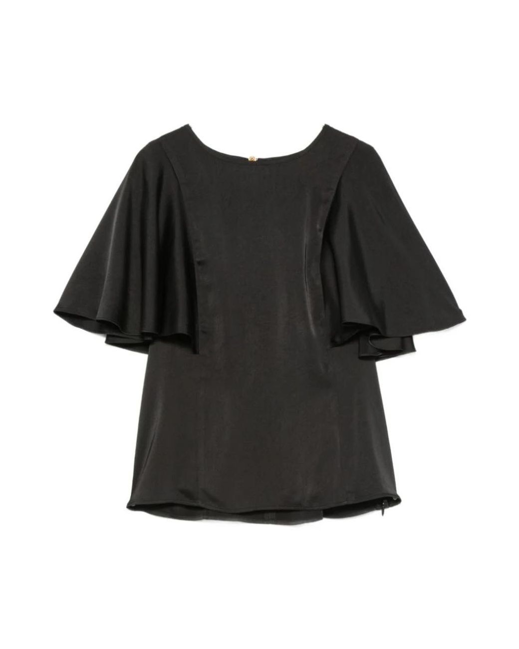 Michael Kors Satin Cape Sleeve Blouse in het Black
