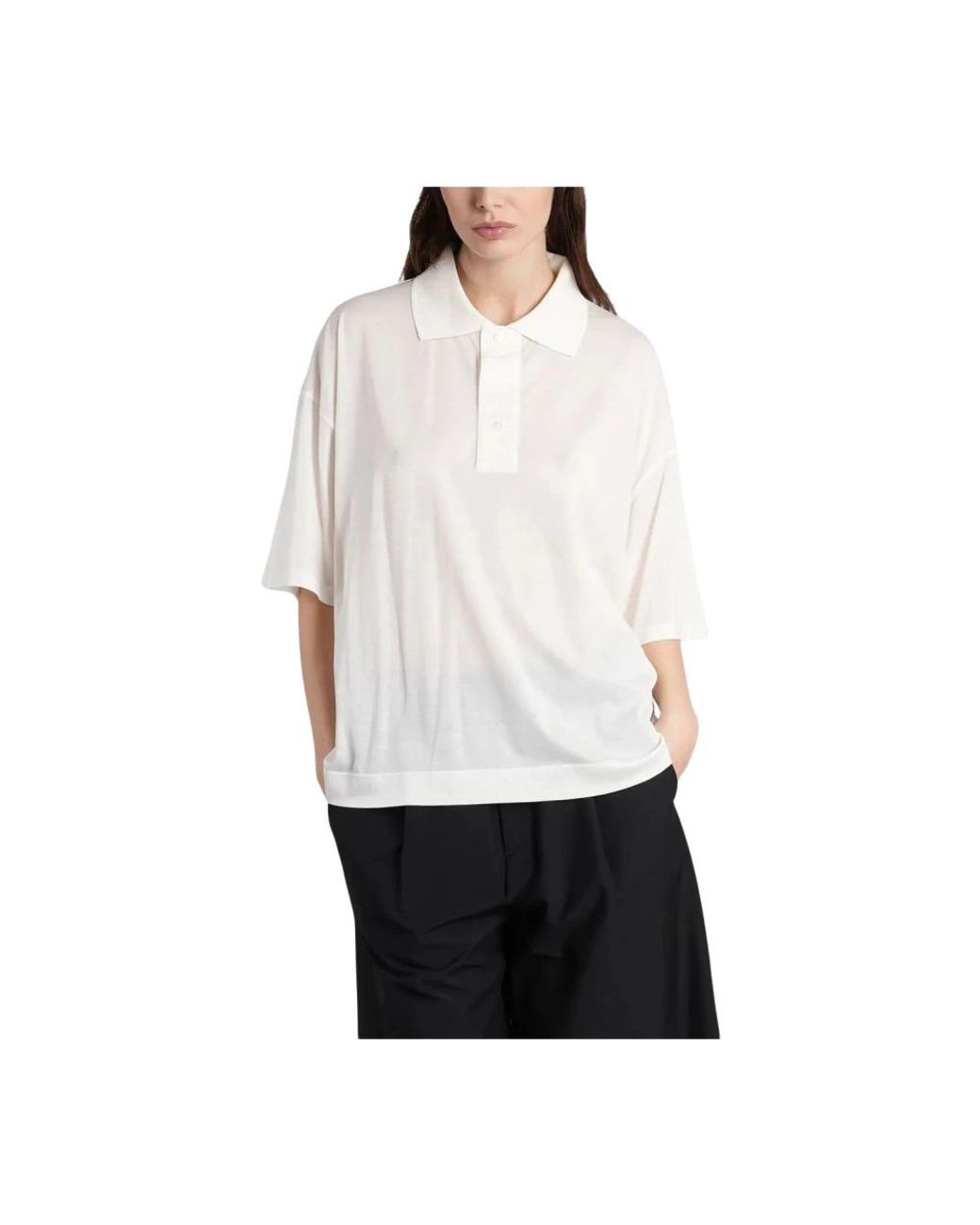 AMI Boxy Fit Polo Met Ami De Coeur Patch in het White