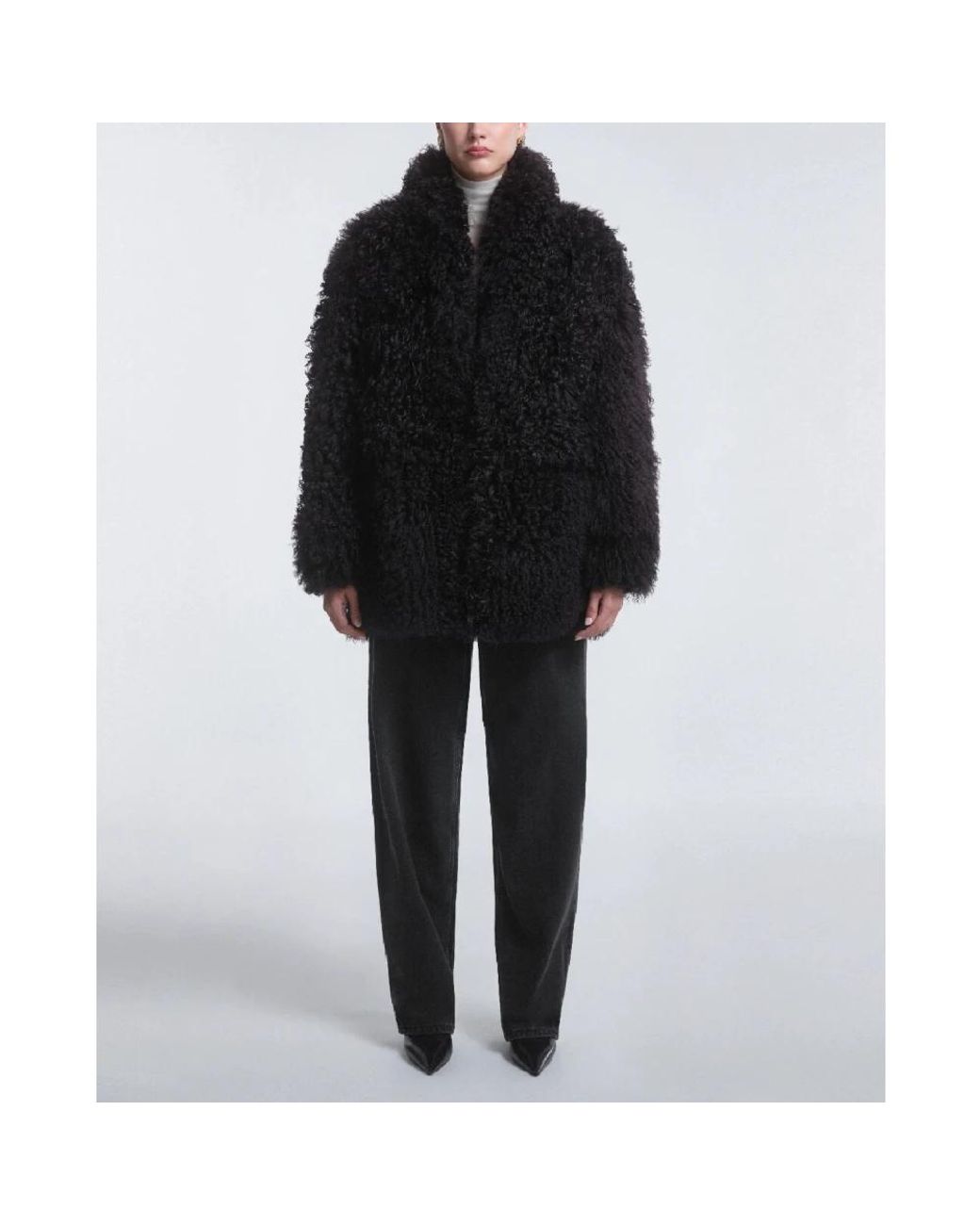 Nour Hammour Black Faux Fur & Shearling Jackets