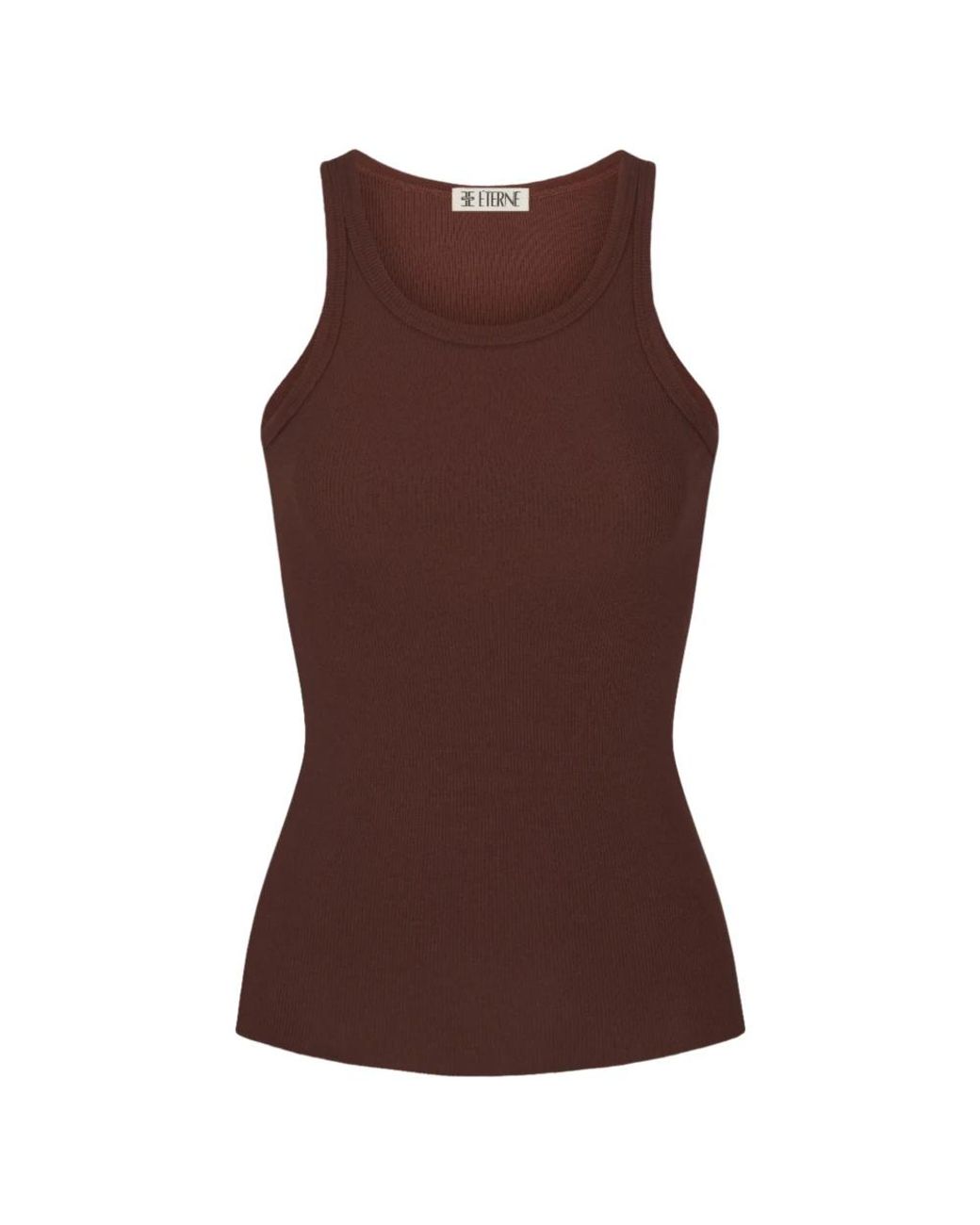 ÉTERNE Brown Sleeveless Tops