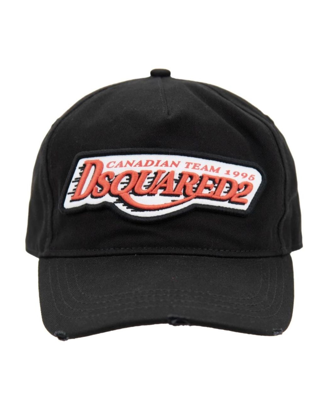 DSquared² Black Bestickte Baseballkappe Mit Schnalle