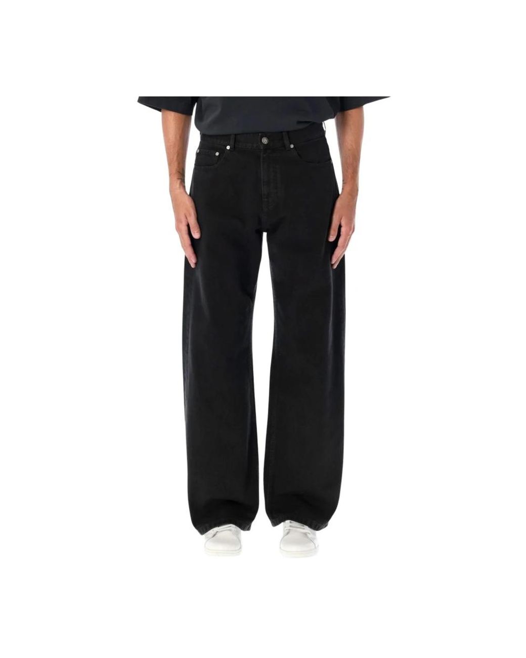 Palm Angels Black Loose Fit Jeans for men
