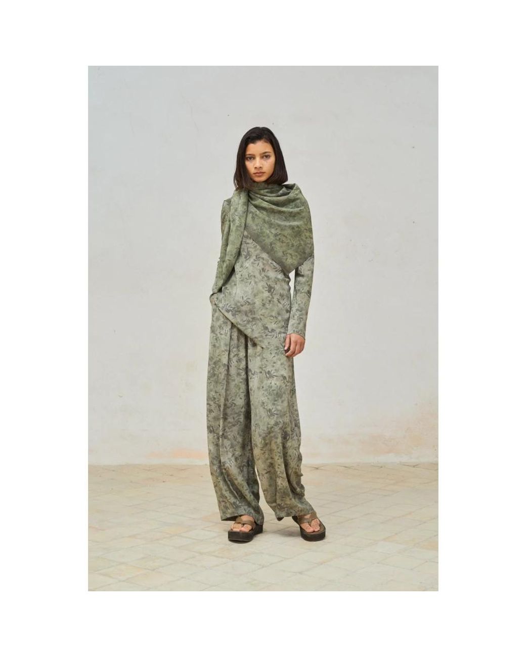 Cortana Green Silk Scarves