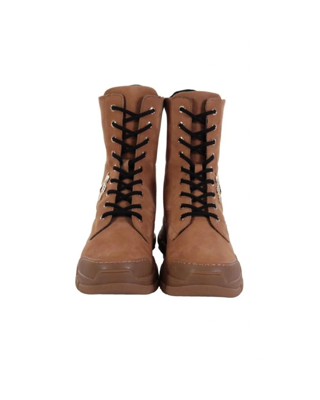 Love Moschino Brown Lace-Up Boots