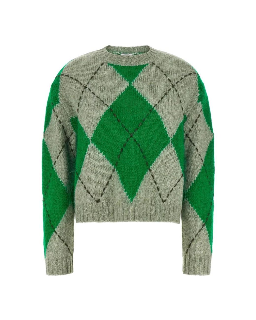 Ballantyne Green Kurzer Pullover Mit Rundhalsausschnitt Und Rautenmuster
