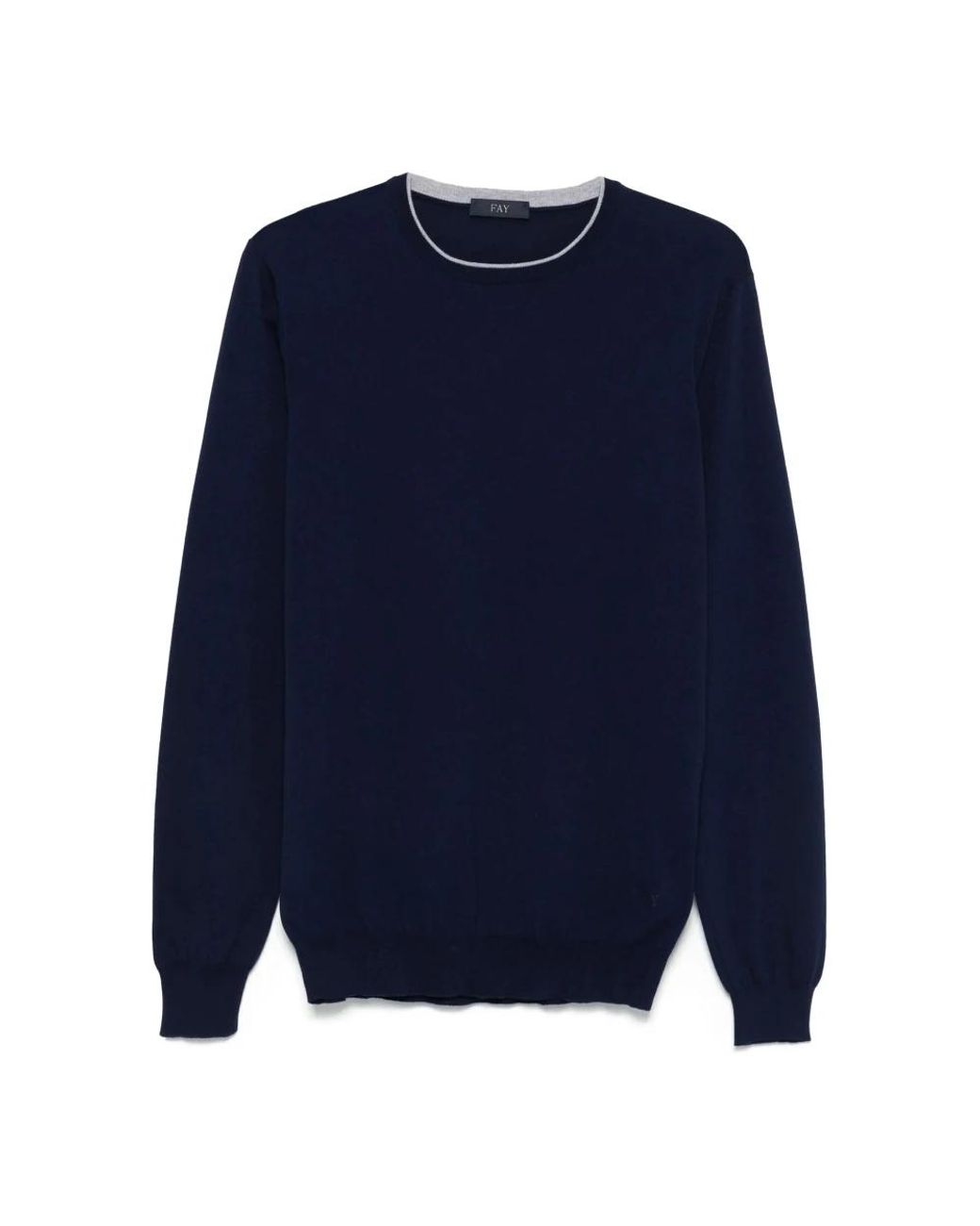 Fay Blue Round-Neck Knitwear for men