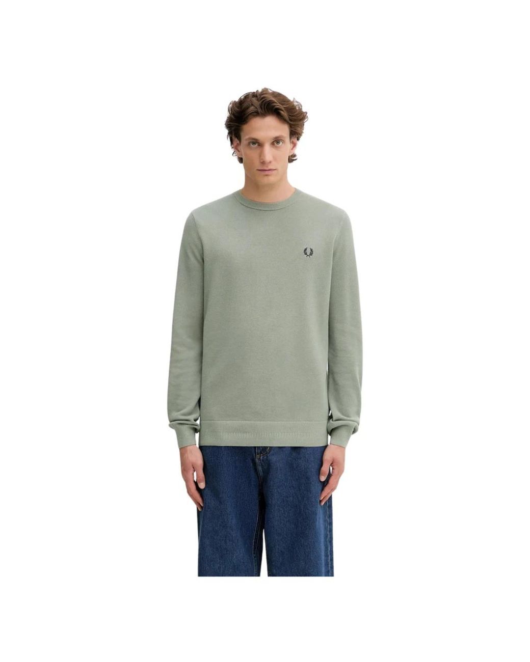Fred Perry Green Round-Neck Knitwear for men